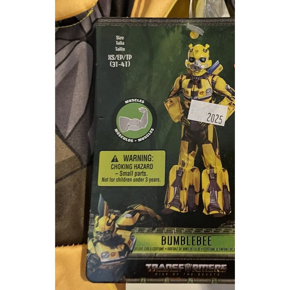 TRANSFORMERS Bumblebee Costume 3T 4T Child Deluxe Licensed Kids Disguise NEW